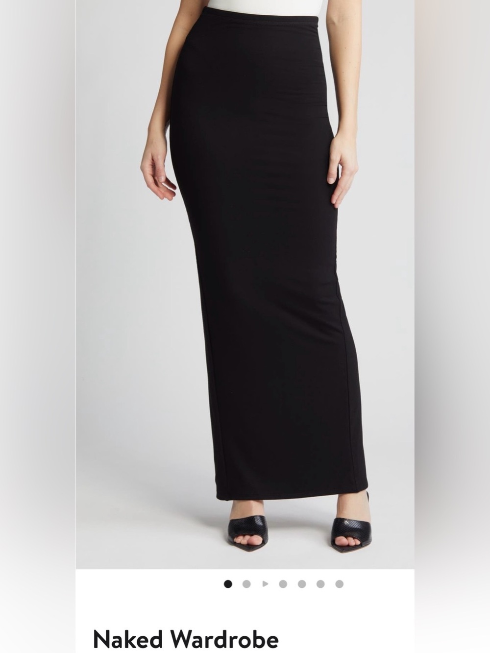 Naked Wardrobe Black Maxi Pencil Skirt Stretch Back Slit Size Medium NWT